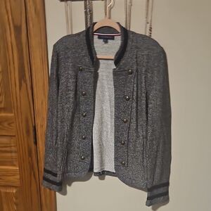 Tommy Hilfiger Gray Knit Military-Style Blazer
